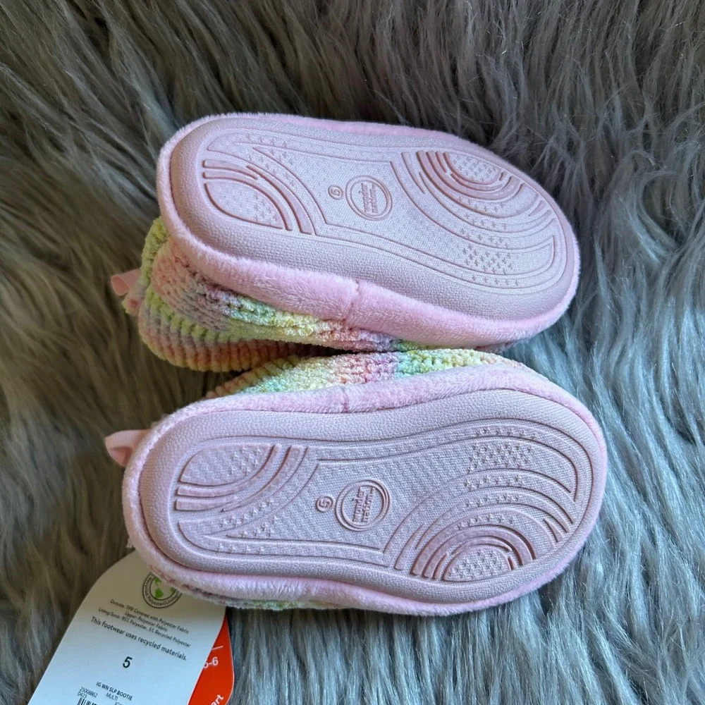 Wonder Nation Rainbow Slippers Girls Size 5 Booties Shoes Slip On Adjustable